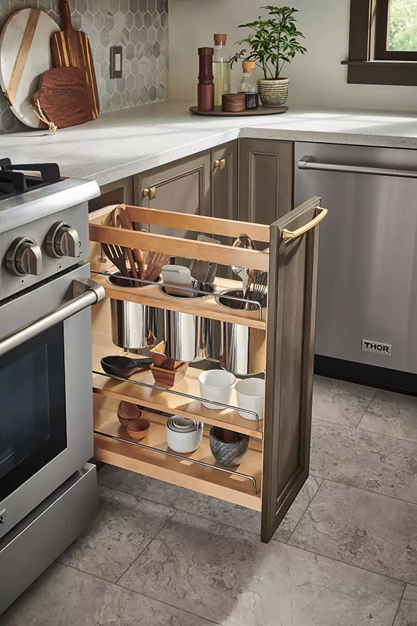 Kitchen cabinet storage accessories utensil pantry pullout