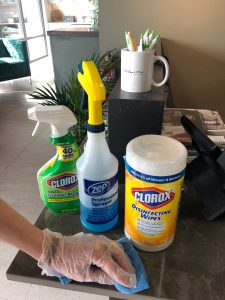 Kitchen and More showroom disinfecting every day