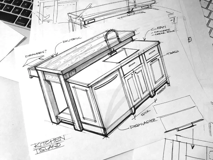 Kitchen design sketches