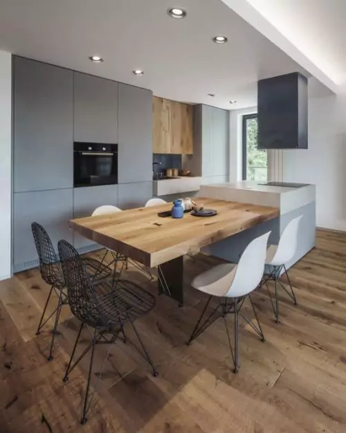 The top interior design trends to watch for in 2021 kitchen island with cantilevered eat in area