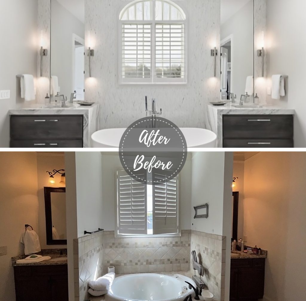 before and after bathroom remodel 1